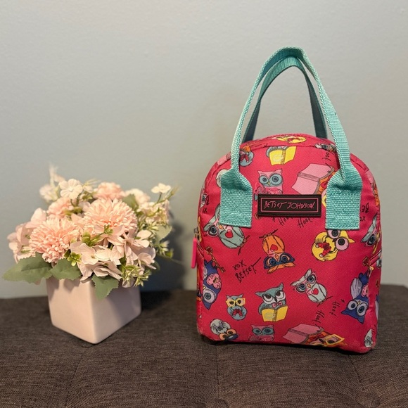 Betsey Johnson Pink Owl Lunch Tote - Picture 1 of 11